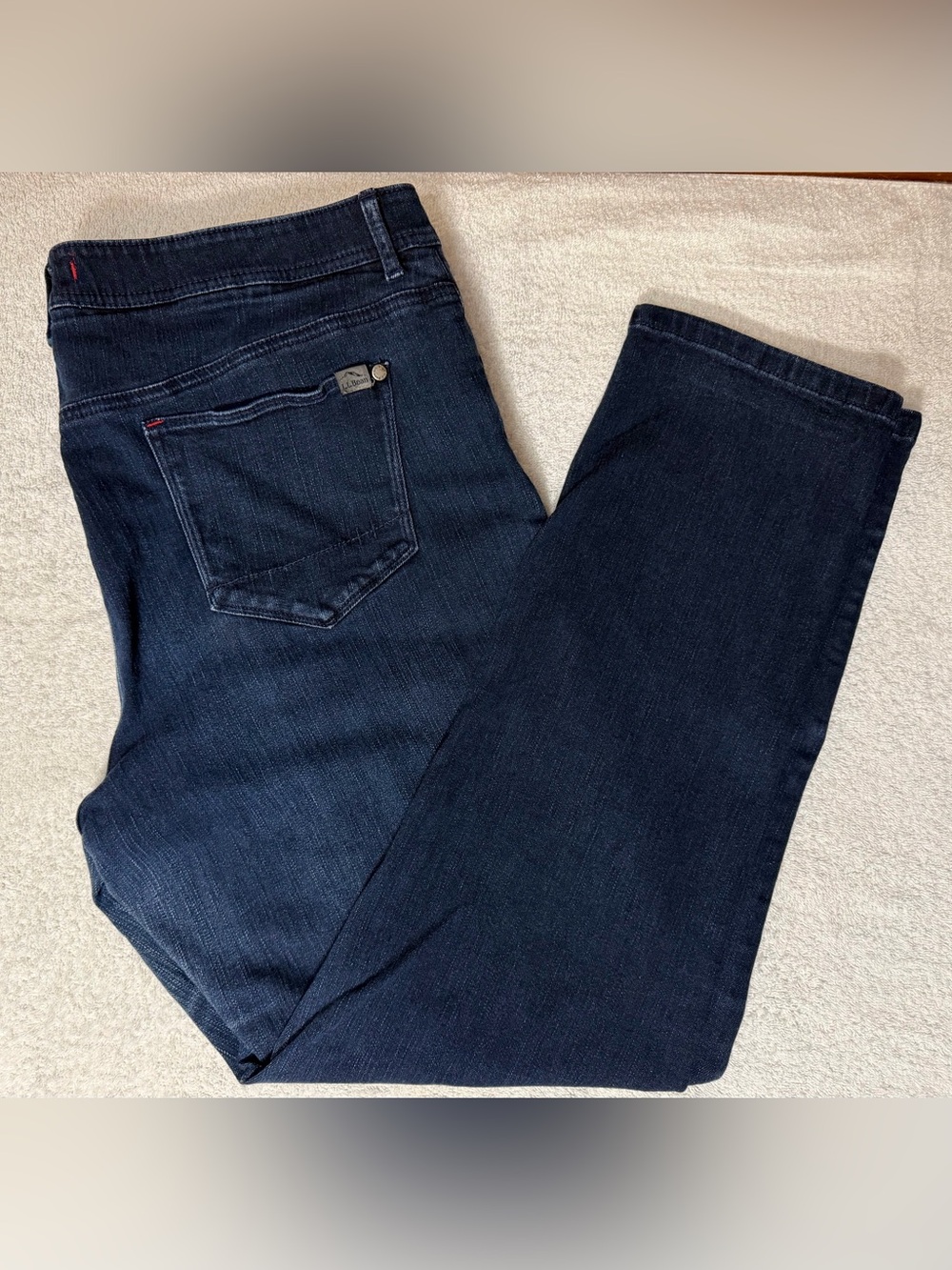 L.L. Bean Dark Wash Straight-Leg Jeans Classic Grandma CabinCore Outdoor Cozy